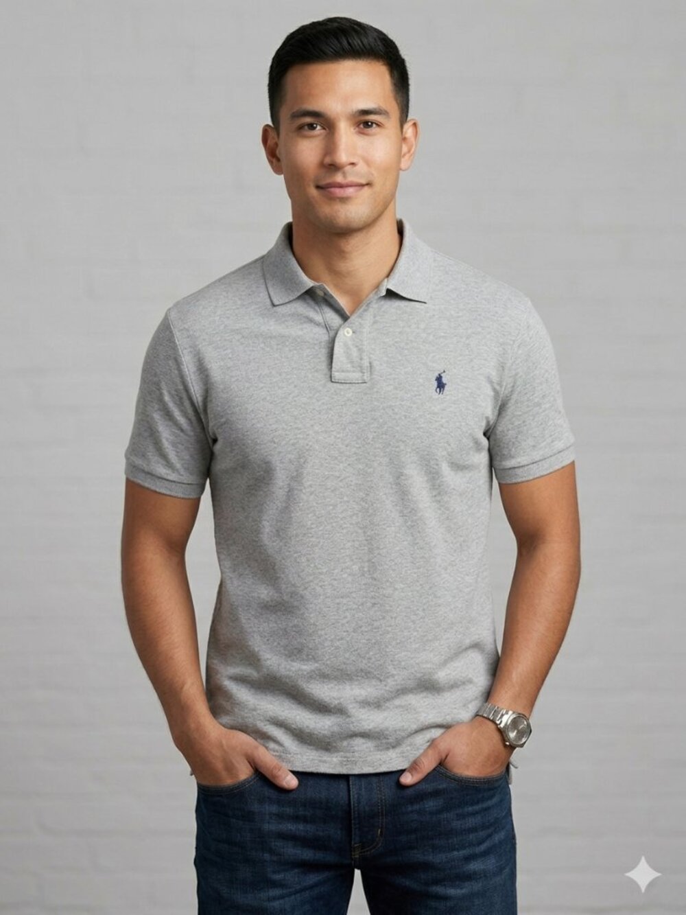 Polo Ralph Lauren Pima Soft Touch Polo Shirt‎ Men’s L Gray Classic Logo Cotton